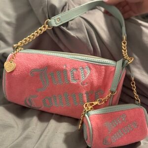 Juicy Couture Pink & Blue Barrel Bag With Mini Barrel Charm